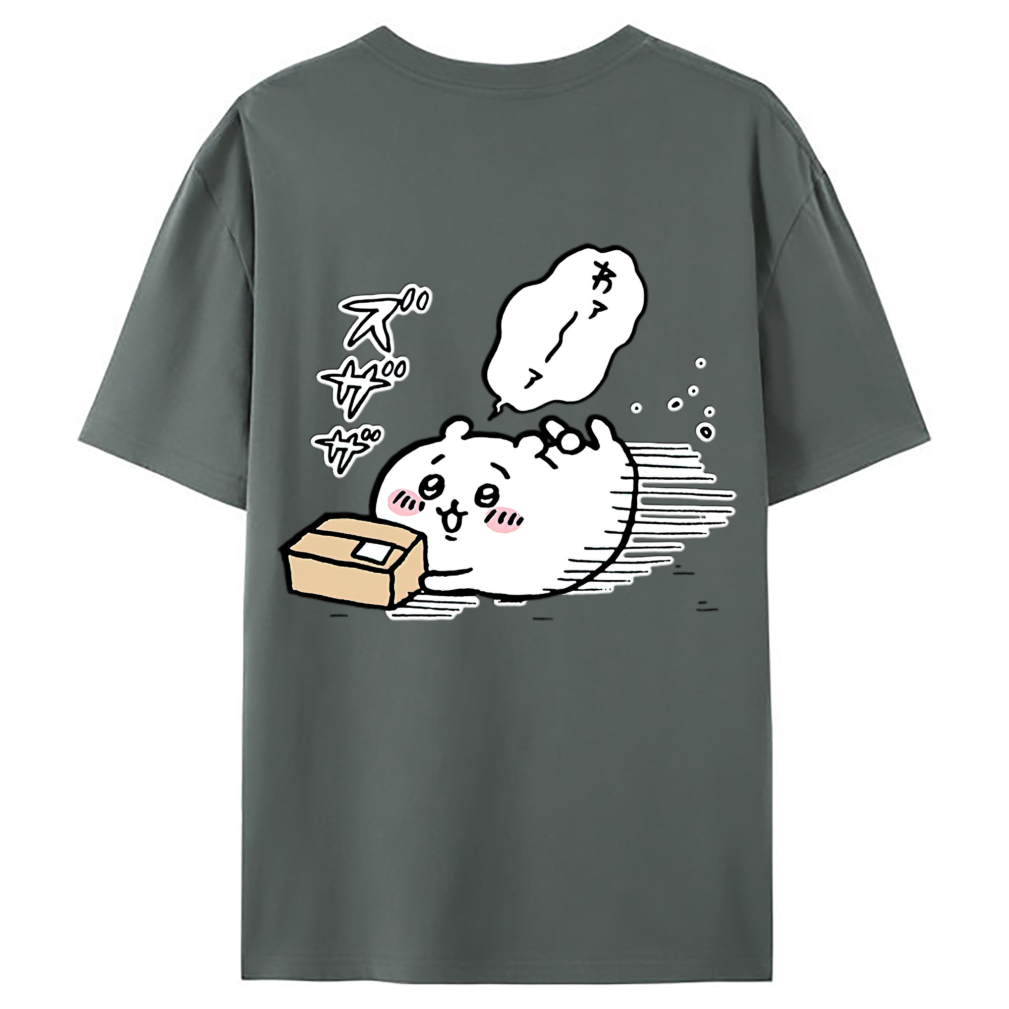 （画像用） ちいかわ ちいかわ Chii-kawa chiikawa 綿100％ メンズ半袖Tシャツ（バックプリント） 通気性